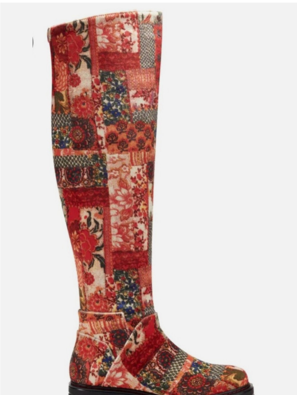 Boho La Serena Patchwork Knee-High Boots Aerosoles X Laura Ashley